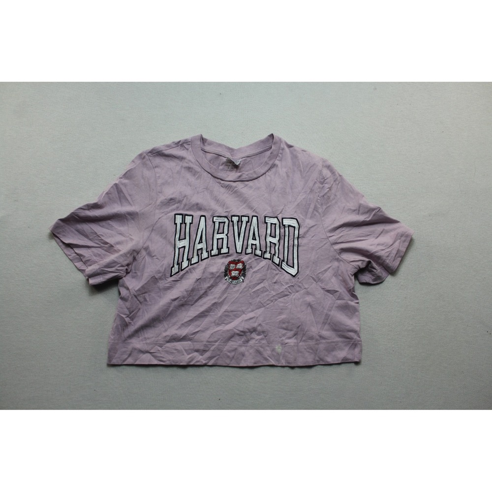 Cotton On Harvard Crop Tee Women Medium Purple Fair Collegiate Graphic T-Shirt